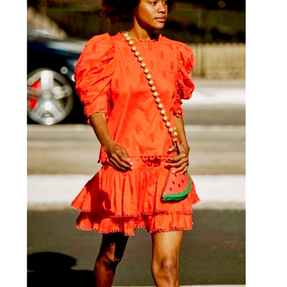 Farm Rio Red 3D Pineapple Mini Skirt - Picture 2 of 8